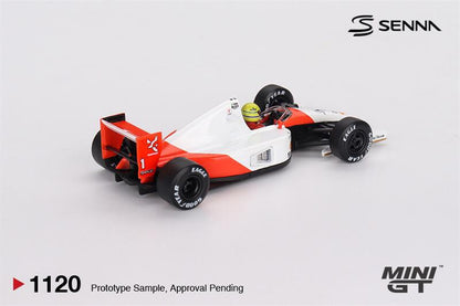 Pré-venda MINI GT 1:64 MP4/6 Nº1 Ayrton Senna Grande Prêmio do Japão 2º Lugar 1991 Coleção de Miniaturas de Carros Die-Cast