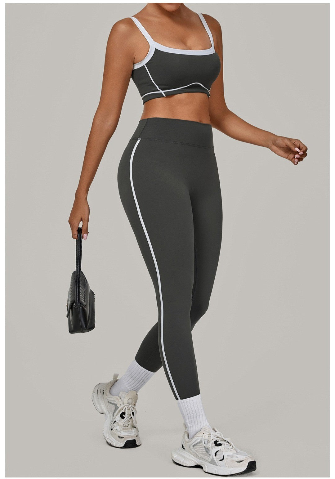 Yoga Suit Sports Fitness High Waist Peach Hip Tight Removable Padding Sports Bra Outfit Running Workout Clothes Gym Leggings Set