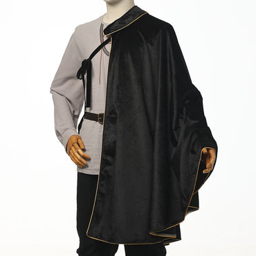 Medieval Musketeer Cape Women Men Steampunk Shawl Half Shoulder Samurai Cloak LARP Warrior Cape Medieval Halloween Costume