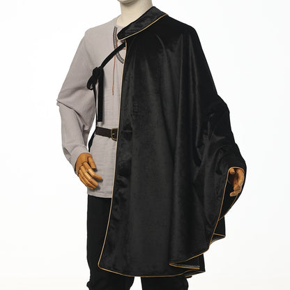 Medieval Musketeer Cape Women Men Steampunk Shawl Half Shoulder Samurai Cloak LARP Warrior Cape Medieval Halloween Costume