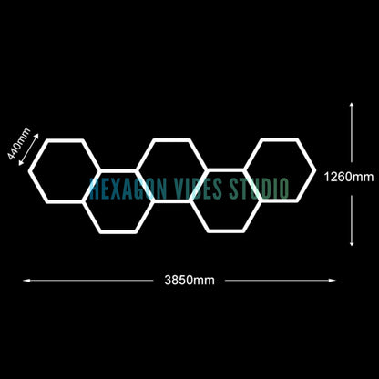 Garage Hexagon LED Light 50000H 6500K Ultra Bright for Home Gym Barbershop Car Detailing Bar Basement Workshop Ceiling Lighting