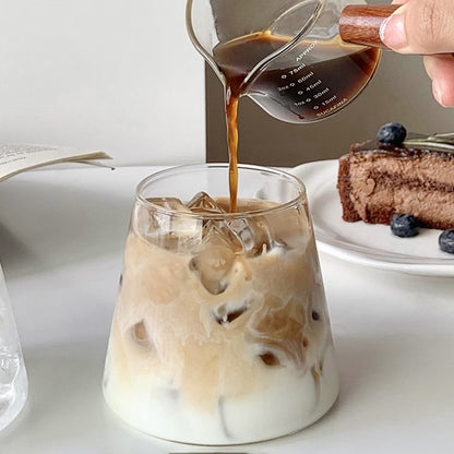 2/4 canecas de vidro copos de café gelado 300ml canecas de vidro acessórios de cozinha 350ml canecas para chá com leite suco garrafa de vidro para bebidas
