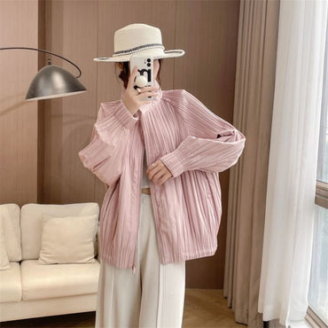 Miyake Wind Pleated Fashion High-end Fashion Commuter Women's Long-sleeved Short Wind-resistant Warm Coat Cotton-Padded Clothes