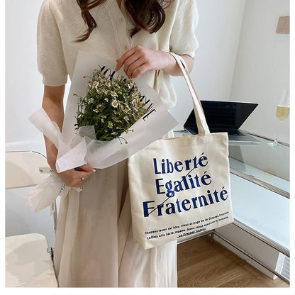 Canvas Women Handbags Shoulder Underarm Bag London Books Print Handbag Large Capacity Ladies Shopping Tote Bag Student Book Bags