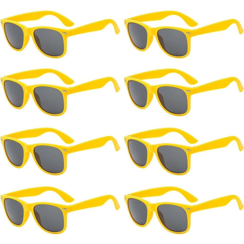 1/8pcs Neon Colors Party Sunglasses Black Studs Retro Unisex Rainbow Street Shot Gift Wedding Favors for Guests