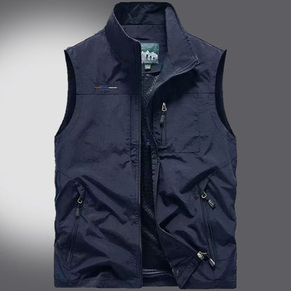 Colete Masculino Esportivo e Moderno, de Couro, para Lazer ao Ar Livre, de Alta Qualidade, Pesca, Corta-Vento, Quente, Confortável e Versátil, Respirável