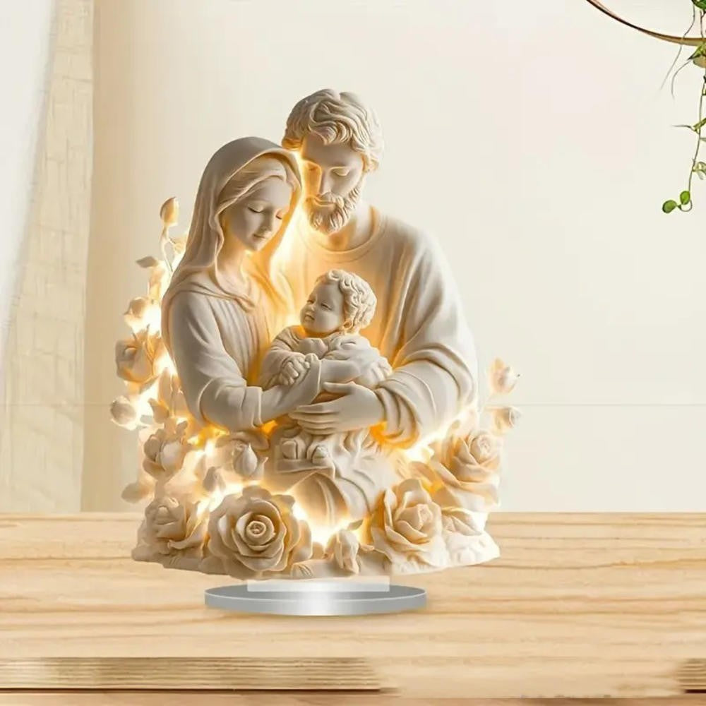 Jesus Birth Decor Glossy Acrylic Xmas Centerpiece Nativity Table Accessory Lightweight 2d Flat Christian Decoration For Party