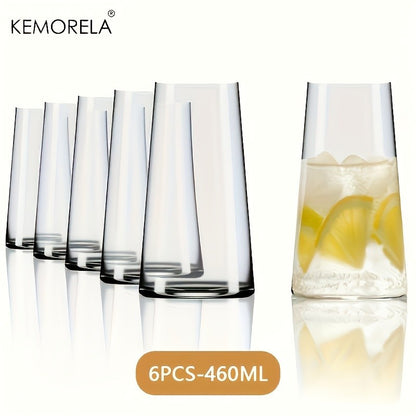 6 Copos Long Drink para Uísque e Café com Canudo de 450ml, Copos para Suco Adequados para Coquetéis e Cerveja, Conjunto de Utensílios de Bar