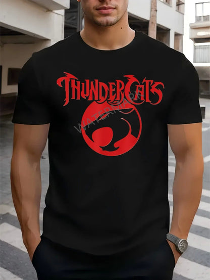 Graphic Thundercats Comfortable Cotton Graphic Thundercats Men's Casual T Shirt Knit Slightly Stretchable Fabric