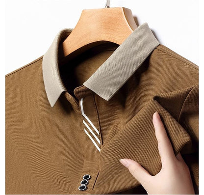 High quality short sleeve men's POLO shirt summer fashionable stripe design soft golf top comfortable ventilate casual T-shirt