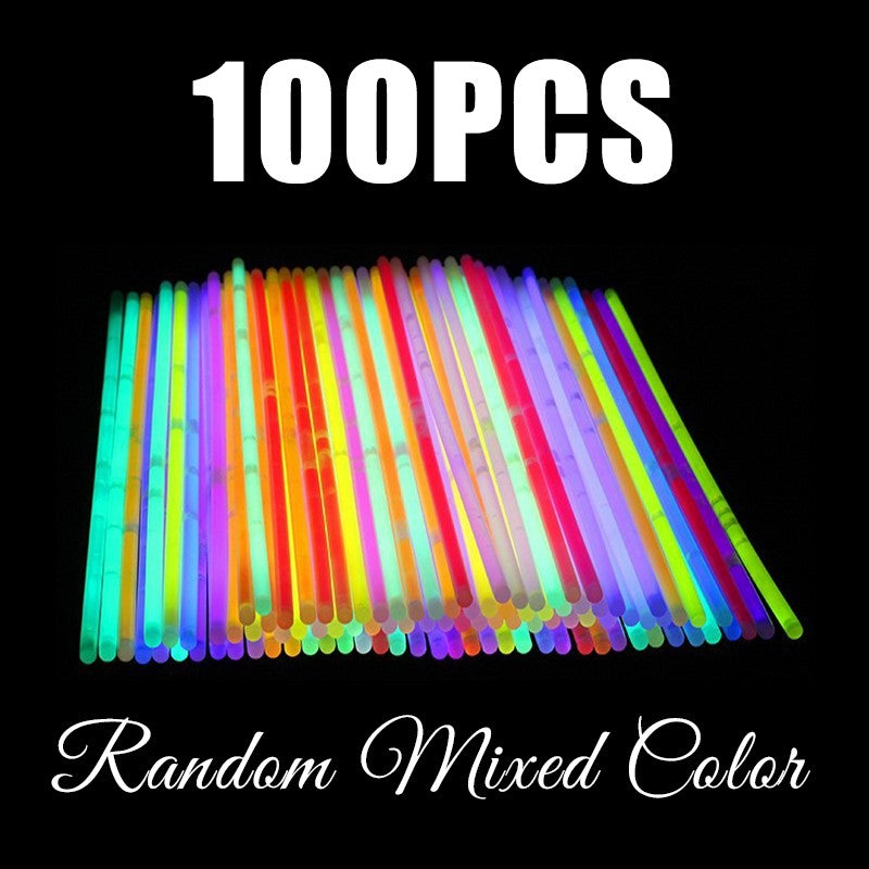 25-100PCS/Pack Party Fluorescence Glow Sticks DIY Bracelet Necklace Glowing in The Dark Stick Birthday Festival Party Supply ZYF