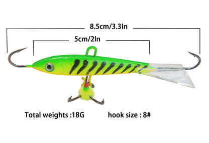 Iscas de Pesca no Gelo com Asas Glide Tail Jigging Vertical para Robalo, Perca, Walleye, Lúcio e Peixe-Sol