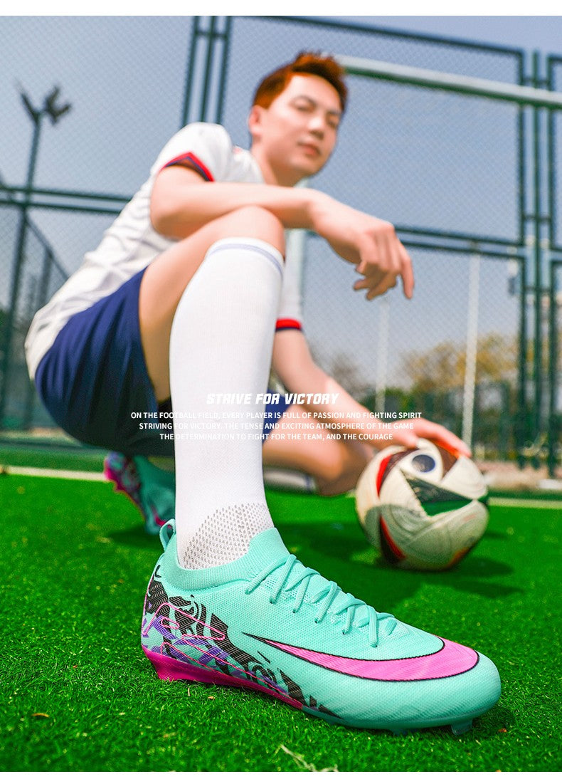 New Men Football Boots Training Long Spikes Soccer Shoes Sneakers Original  Drop Shipping Futsal Cleats Match Ultralight Indoor