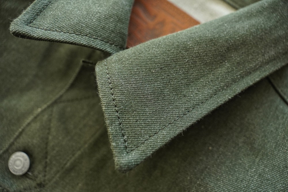Sauce Zhan 540XX Mens Cusual Jacket Vulcanized green Selvedge Sanforized  Denim Jacket 14 Oz Loose Fit