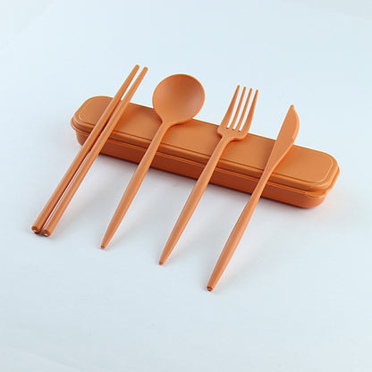 Portable tableware set, knife, fork, spoon, chopsticks, student and office worker tableware four-piece set gift