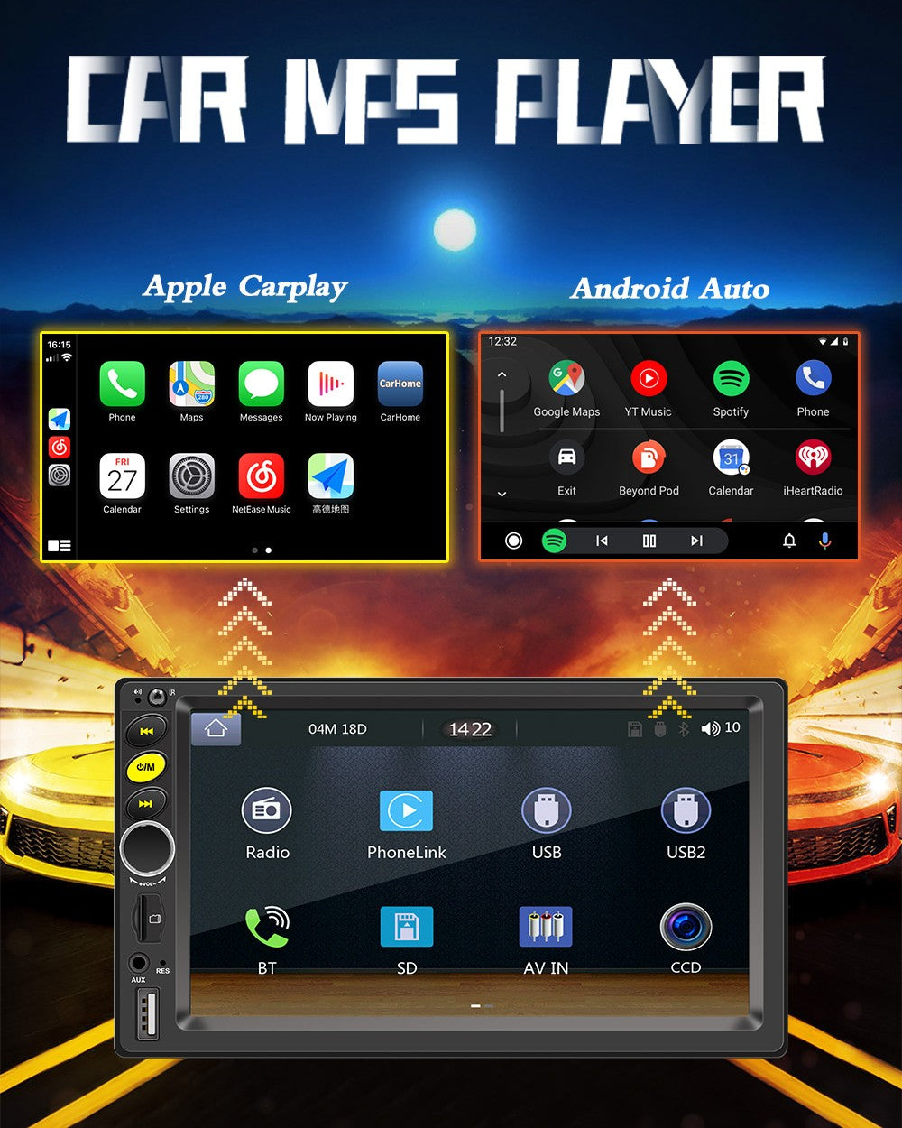 7/9/10'' 2 Din Android 13 auto Car Radio 64G Multimedia Video Universal Stereo Carplay gps For Volkswagen Nissan Hyundai Kia toy