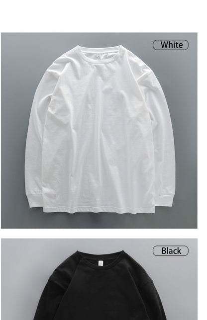 Dukeen 280g Heavyweight Long-Sleeved T-Shirt for Men 100% Cotton Shirts Oversized Solid Color Tops Plain Tees Men's Clothing