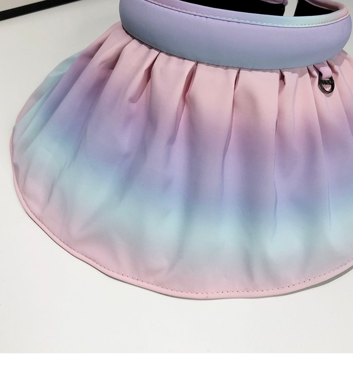 Chapéu gradiente xadrez Chapéu de verão feminino Chapéu vazio Viseira de sol Chapéu de sol de verão com aba larga Chapéu de proteção UV para mulheres Chapéu de praia