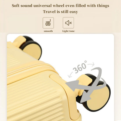 sushimu Suitcase Wide Handle Travel Suitcase Men 20 24 26 Carry-On Luggage Women PC Aluminum Frame Trolley Case