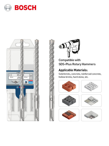 Broca de martelo rotativo Bosch SDS Plus 4 furos série 5 para perfurar furos em concreto armado para trabalho de construção