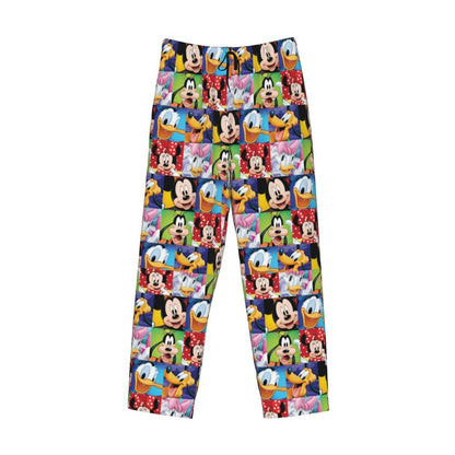 Custom Print Mickey Mouse Donald Duck Pajama Pants Men Sleep Sleepwear Bottoms with Pockets