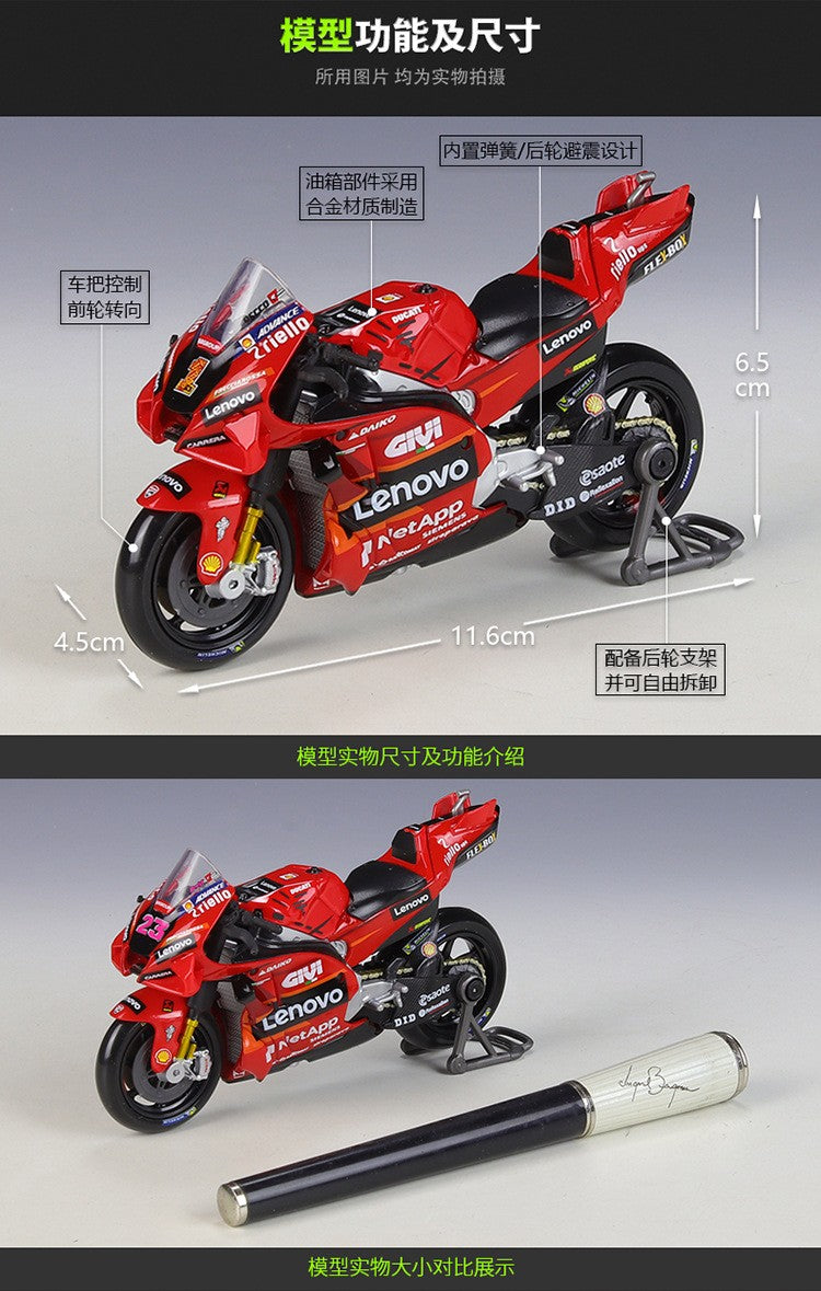 Maisto 1:18 Ducati Team 2023 2022 Gp Lenovo #1 #23 #43 #63 Racing Bike Alloy Diecast Model Toy Collectible Figure