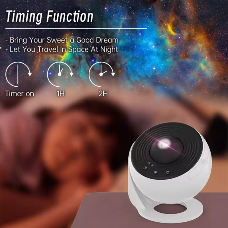 Projetor de Luz Noturna Galáxia Rotativa 360° Abajur Planetário Céu Estrelado Presente de Natal Perfeito para Quarto Infantil Decoração de Feriado