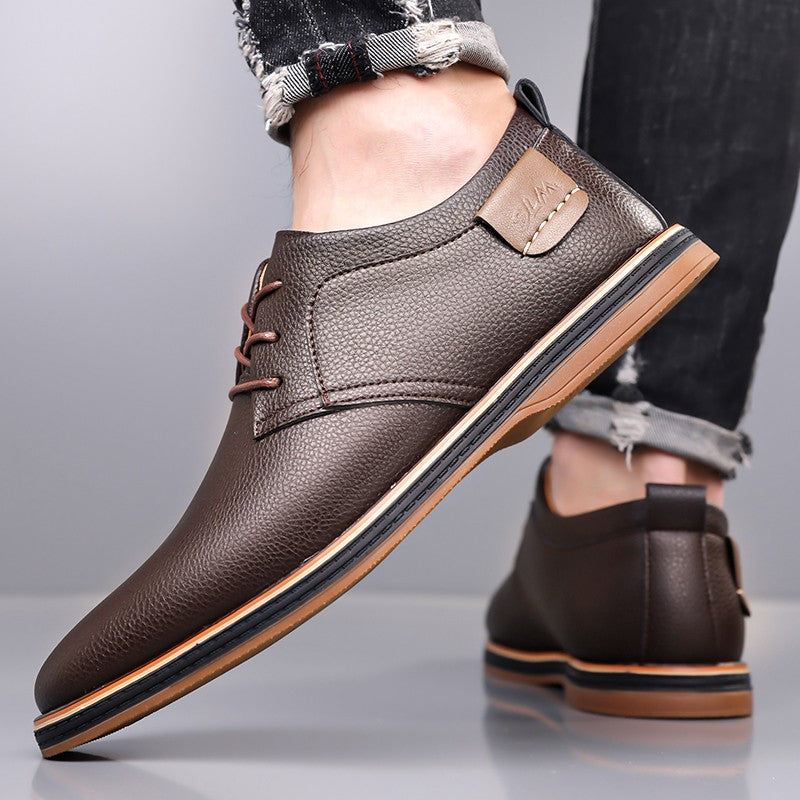 Men's Solid-Color Striped Business Formal Shoe Fashionable And Comfortable Oxford Shoe New Autumn Winter Casual Dress Party Shoe