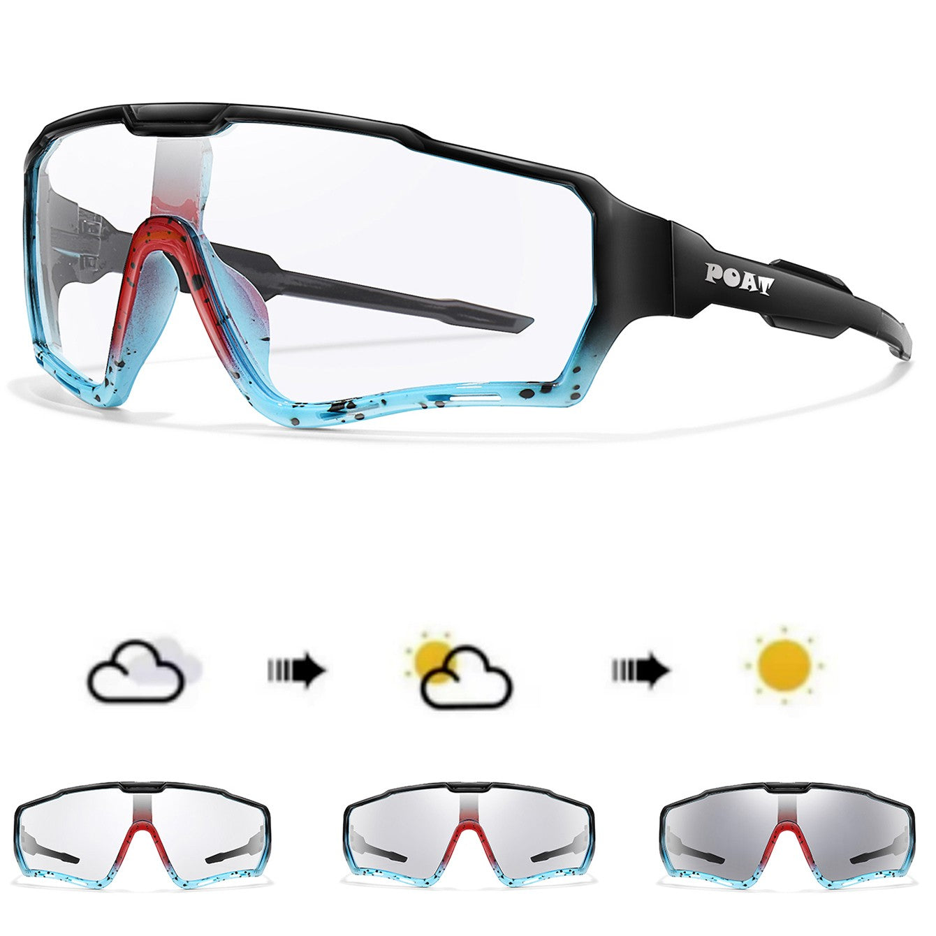 POAT Brand New Style Photochromic Sunglasses Sports Men Women MTB Bike Bicycle Eyewear Cycling Fishing Running Glasses
