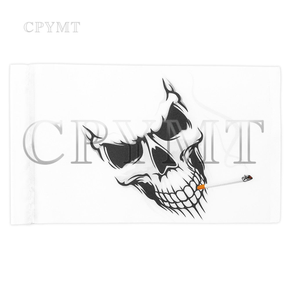 Universal Motorcycle Luggage Rack Nation Flag Double Side Pirate Flag Fit For Harley CBR YZF