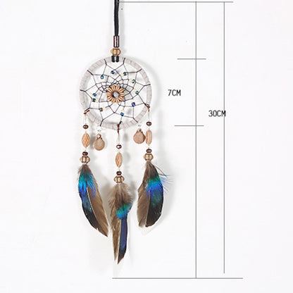 Mini Dream Catcher Car Pendant Accessory Interior for Girls Feather Mirror Hanging Pendant Home Decor Lucky Car Ornament Girls
