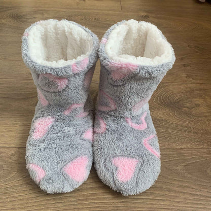 Women Soft Sole Boots Slippers Ankle Shoes Winter Indoor Plush Thickened Warm Fur Slippers Platform Shoes Home Boots Footwear