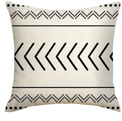 Black Beige Throw Pillows Covers Geometric Linen Wave Cushion Covers for Sofa Outdoor Patio