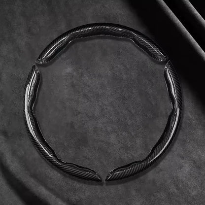 2/3 PEÇAS Capa de Volante de Carro de Silicone Fibra de Carbono a Laser 1K Micro Fibra de Couro PVC Capa Impulsionadora de Volante Antiderrapante Universal