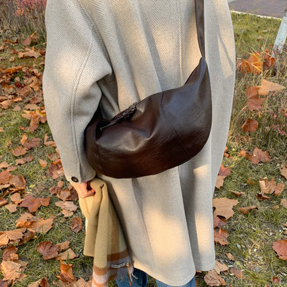 Small Niche Design Women's Large-Capacity Autumn and Winter Versatile Wide-Strap Single Shoulder Crossbody Dumpling Bag