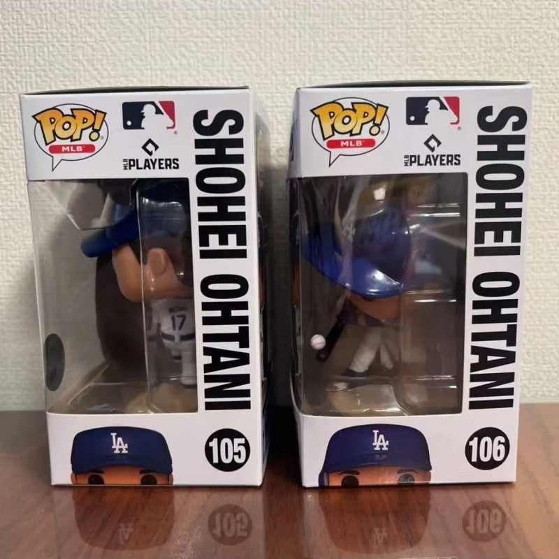 Funko Pop Baseball League Dodgers Shohei Ohtani Q-Edition Boneco de Ação Modelo 105 106 Boneco de Vinil Artesanal Presente Fofo para Fã