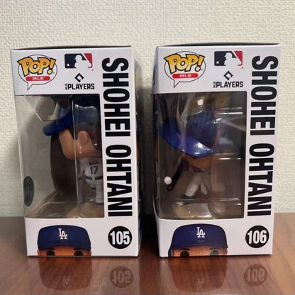 Funko Pop Baseball League Dodgers Shohei Ohtani Q-Edition Boneco de Ação Modelo 105 106 Boneco de Vinil Artesanal Presente Fofo para Fã