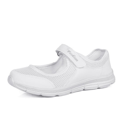 Sapatos Femininos Respiráveis Vulcanizados Brancos Tênis Feminino Moda Malha Respirável Sapatos Casuais de Caminhada Sapatos de Trabalho Feminino