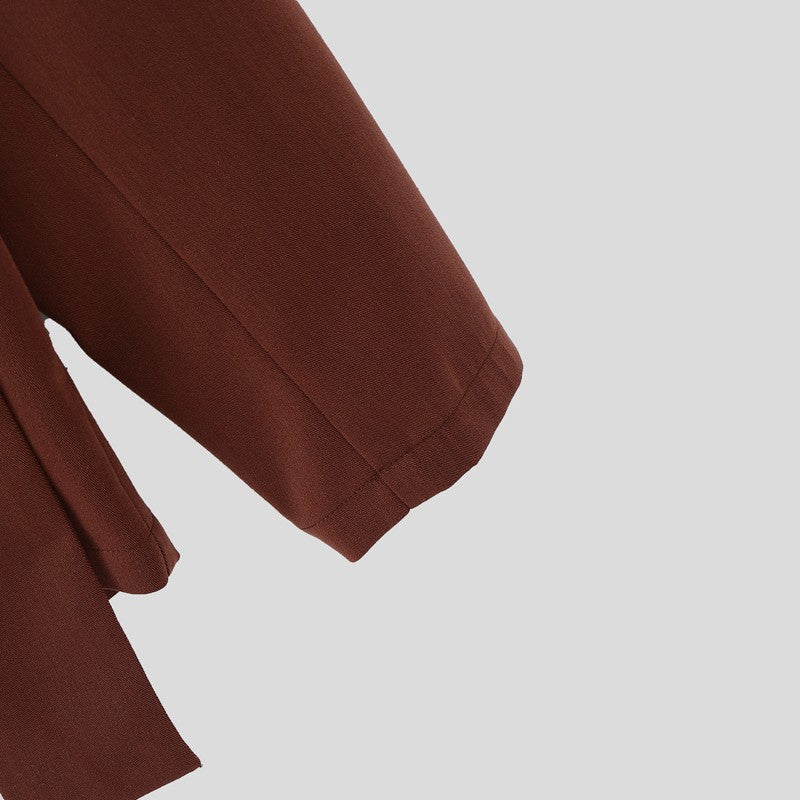 INCERUN Men Blazer Solid Color Lapel Long Sleeve Button Male Suit Streetwear Elegant 2025 Fashion Casual Thin Coats Men Blazer