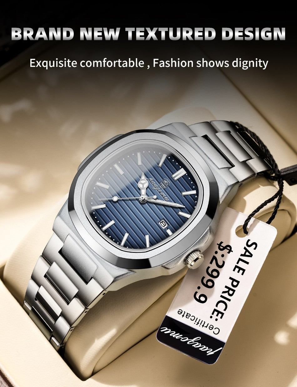 POEDAGAR Luxury Men Quartz Watch Waterproof Date Week Luminous Wristwatch Stainless Steel Men's Watches Male Clock Sports Reloj