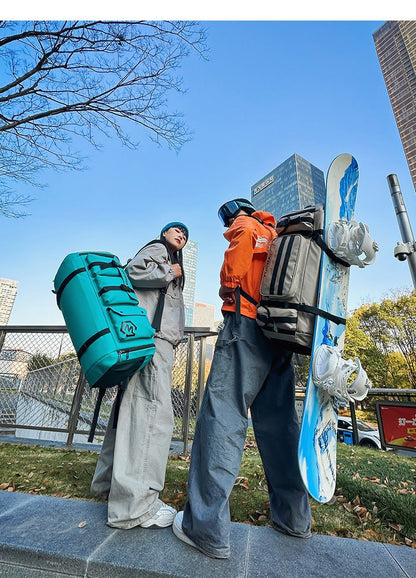 KLQDZMS Men's Backpack Outdoor Sports Ski Shoulder Bag Oxford Cloth Large Capacity Wearable Travel Bag Women's Luggage Bag