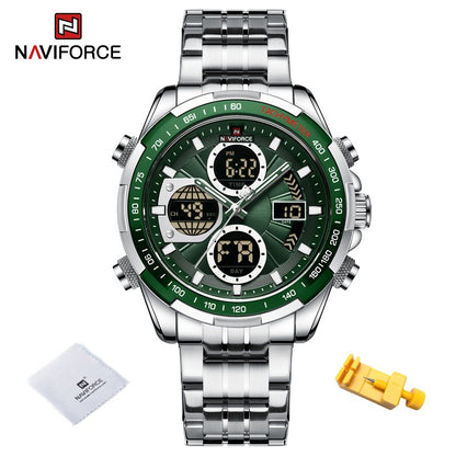NAVIFORCE Men Military watch Multifunction Chronograph Sports 3ATM Waterproof alarm mode Day And Date Display Male Gifts Clocks