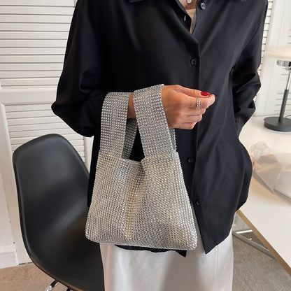 Sequins Bags Women Tote Bags Crystal Bling Fashion Lady Bucket Handbags Girls Glitter Purse Brand Luxury Designer Evening Clutch