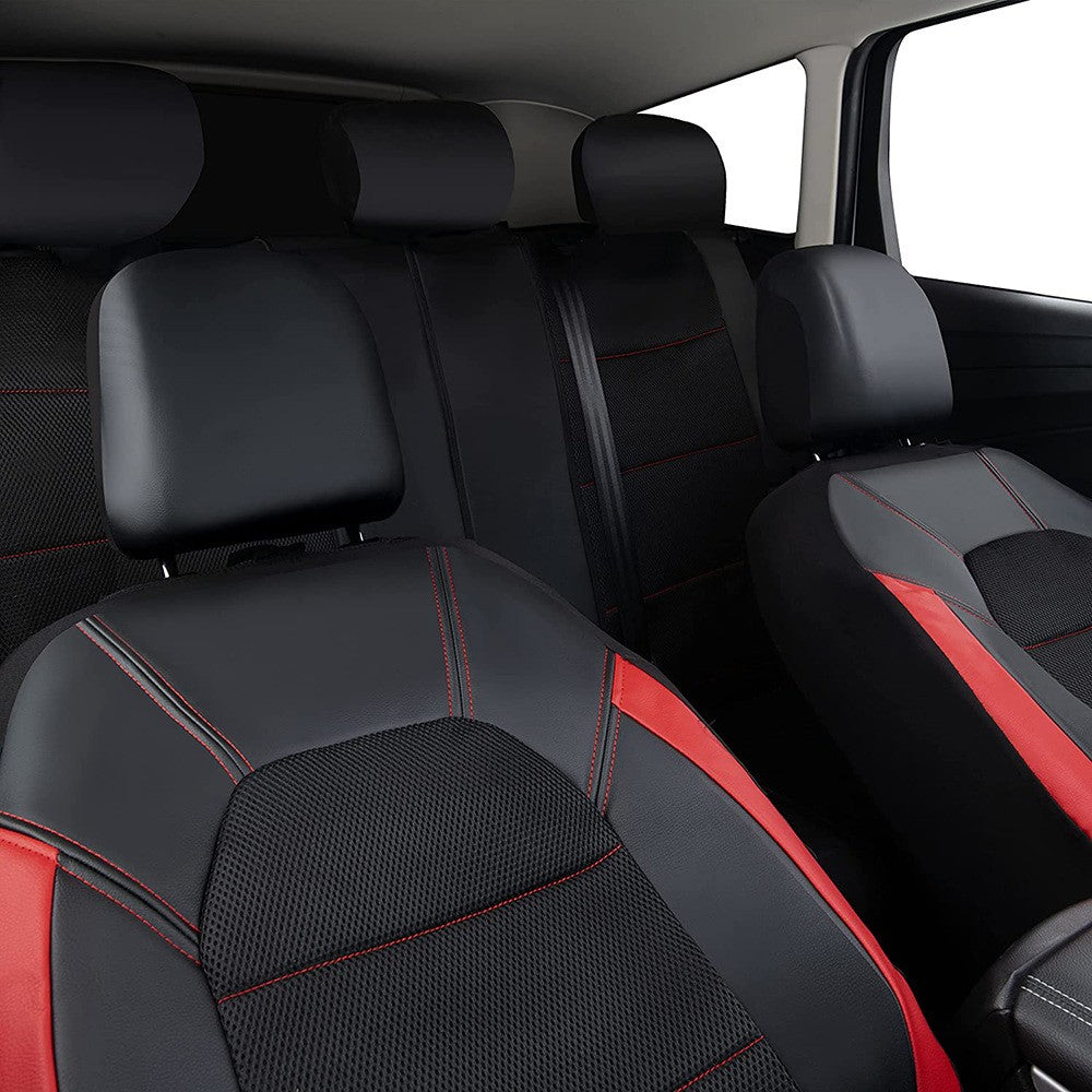 9 Pieces/set Car Seat Cover Car Leather Breathable Fabric Universal Pu Leather Car Seat Cushion Front And Rear Seat Full Protect