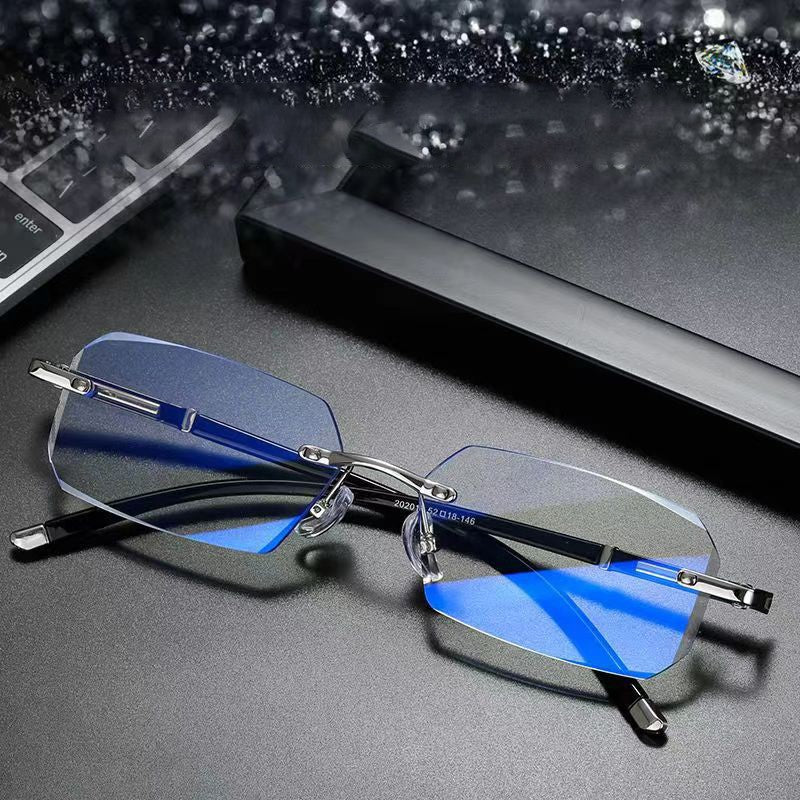 Finished Frameless Myopia Glasses For Men And Women With Ultra-light Edge Cutting Glasses Frame Myopia Glasses XTP191