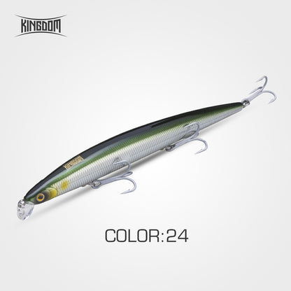 Kingdom Long Casting Fishing Lure 14.5g 19g 29g Floating Slow Sinking Minnow Wobbler Artificial Hard Bait Jerkbaits Seabass Pike