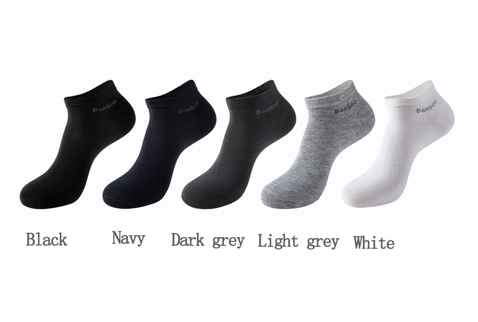 10 Pairs / Pack Men's Bamboo Fiber Socks Short High Quality New Casual Breatheable Anti-Bacterial Man Ankle Socks Men