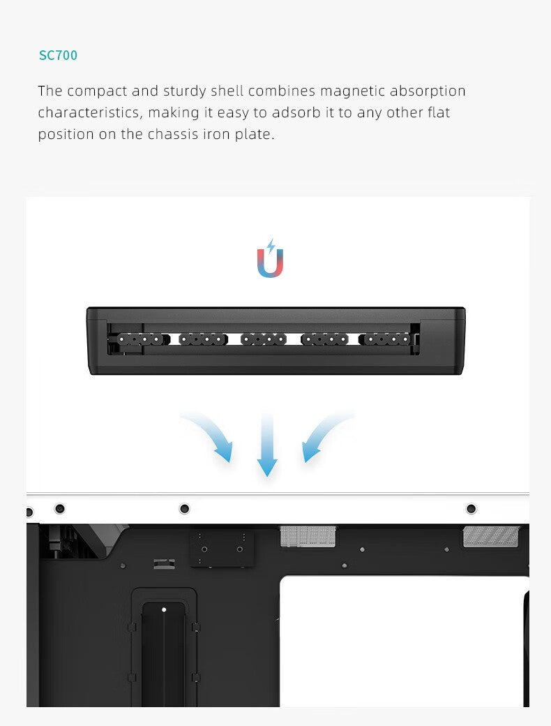 DeepCool Fan HUB PWM 5V 3pin ARGB Magnetic Attraction Fan HUB Splitter SATA Power Control Connect Motherboard