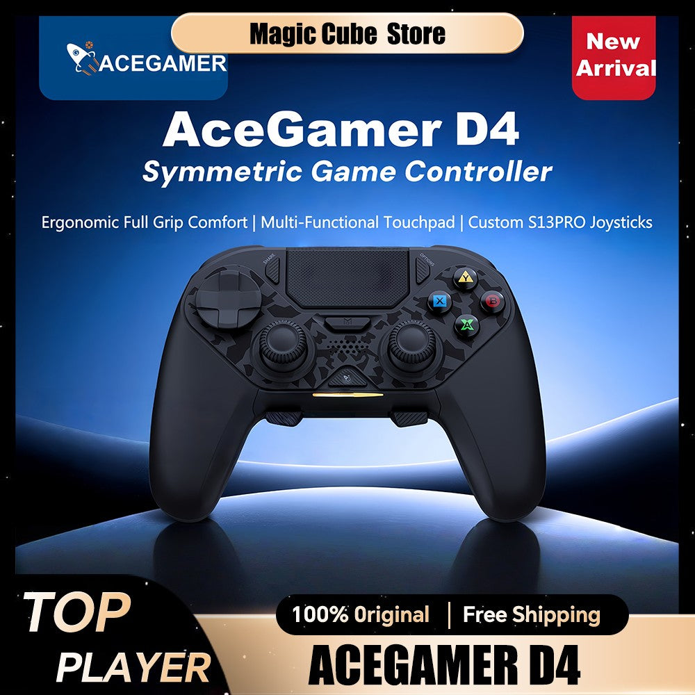 AceGamer D4 Wireless Gaming Controller Symmetric Bluetooth 2 4G Custom Js13pro Joystick for PS4/Pc/Steam/Switch2 Fps Gamers Gift