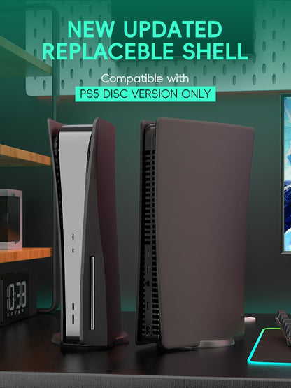 DATA Frog Protective Shell Cover for PS5 Console Full Set Faceplate Replacement Accessories for PS5 Digital Disc Version